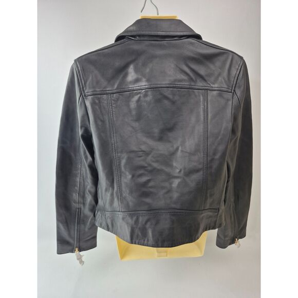 ALLSAINTS Dalby Black Leather Biker Jacket Women’s Size 10 US All Saints - Picture 5 of 7